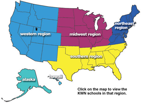 click on the map to view the KWN schools in that region